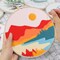 Louise Maelys 3 Set Landscape Embroidery Kits for Beginners with Mountain Sun Moon Pattern,Adults Starter Cross Stitch Kit DIY Needlepoint